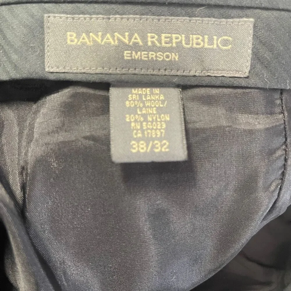 Banana Republic 38x32 Heavy Black Wool Blend Baggy Mens Cargo Pants
